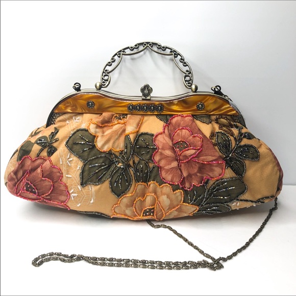 Handbags - Victorian Beaded Clutch Crossbody Bag
